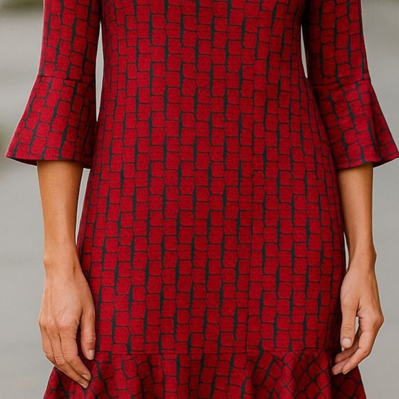 Buckhead Betties - Maze Runner Mandy, Long Bell Sleeves, Round Neck, Poly-knit, - Picture 3 of 12